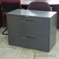 Global Grey 2 Drawer Lateral File Cabinet, Locking